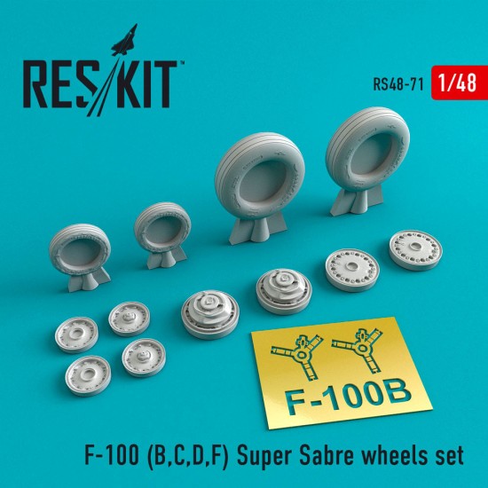 1/48 North American F-100 Super Sabre Wheels for Lindberg/Monogram/Revell/Trumpeter