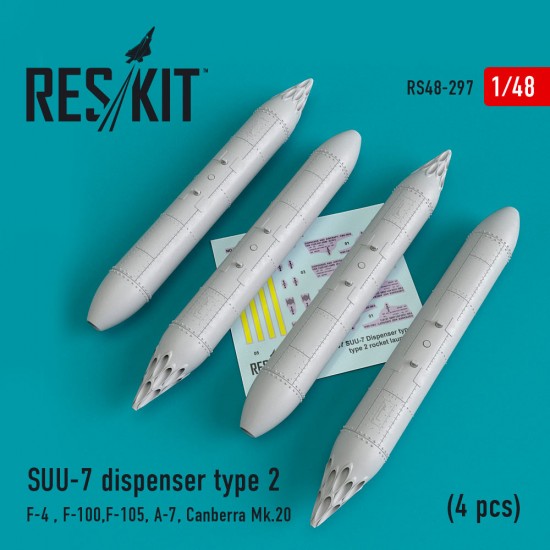 1/48 SUU-7 Dispenser Type 2 (4pcs) for F-4/100/105, A-7, Canberra Mk.20