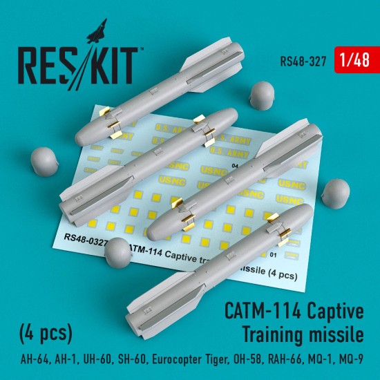 1/48 CATM-114 Captive Training Missiles (4pcs) for Airfix/Hasegawa/Italeri