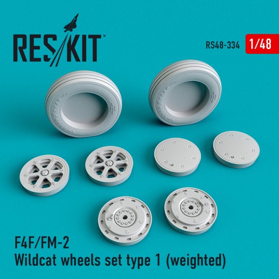 1/48 Grumman F-4F/FM-2 Wildcat Wheels set Type 1 (weighted)