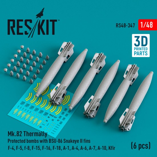 1/48 Mk.82 Thermally Protected Bombs w/BSU-86 Snakeye II Fins (4pcs)