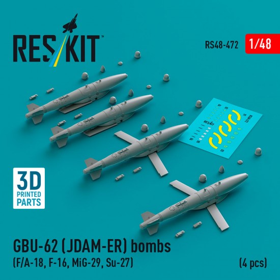 1/48 GBU-62 (JDAM-ER) Bombs (4pcs) for F/A-18, F-16, MiG-29, Su-27