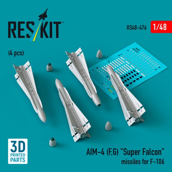 1/48 AIM-4 (F, G) Super Falcon Missiles for F-106 (4pcs)