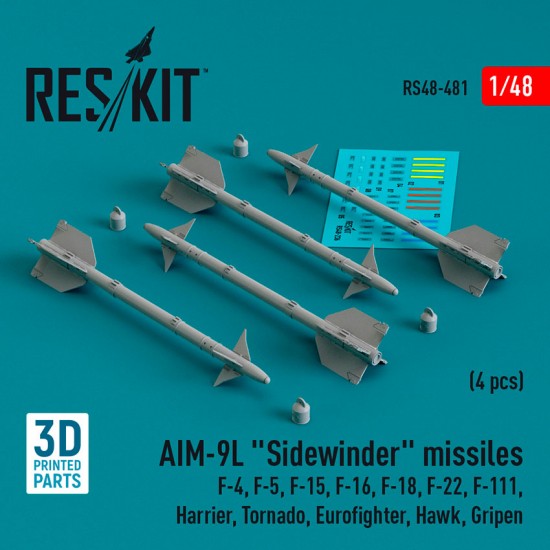 1/48 AIM-9L Sidewinder Missiles for F-4/ F-5/ F-15/ F-16/ F-18/ F-22/ F-111/ Harrier