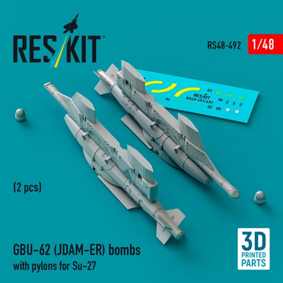 1/48 GBU-62 (JDAM-ER) Bombs with Pylons for Su-27 Flanker (2pcs)