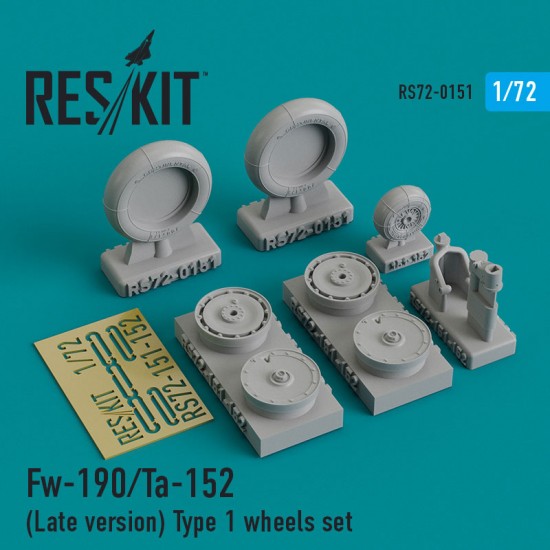 1/72 Fw-190/Ta-152 (Late version) Type 1 Wheels for AZ model/Academy/Airfix/Bilek kits