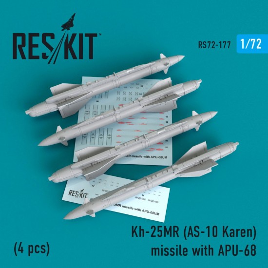 1/72 Mikoyan-Gurevich MiG-23/27/Su-17/24/25 Kh-25MR (AS-10 Karen) Missile w/APU-68 (4pcs)