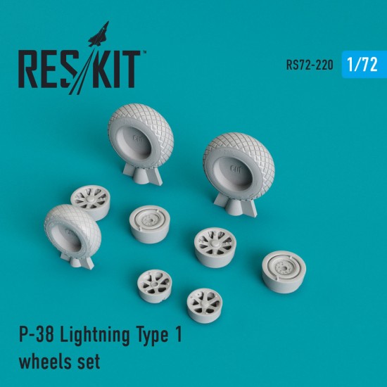 1/72 Lockheed P-38 Lightning Type 1 Wheels set for Academy/Airfix kits