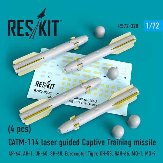 1/72 CATM-114 Laser Guided Captive Training Missiles (4pcs) for Airfix/Revell