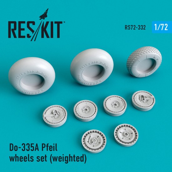 1/72 Do-335 B Pfeil Wheels set (weighted) for Dragon/Revell/HobbyBoss kits