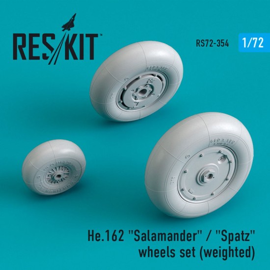 1/72 Heinkel He 162 Salamander"/"Spatz Wheels set (weighted) for Dragon/HobbyBoss/Revell