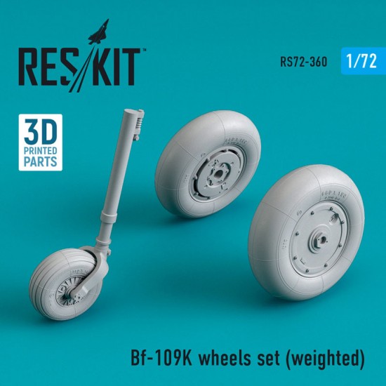 1/72 Messerschmitt Bf-109K Wheels set (weighted) for AML/AZ model/Amodel kits