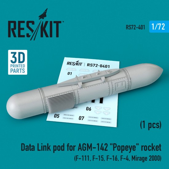 1/72 Data Link Pod for AGM-142 Popeye Rocket (F-15, F-16, F-4, Mirage 2000, F-111)