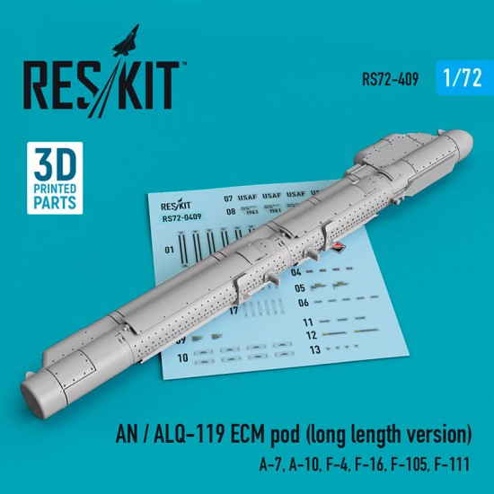 1/72 AN / ALQ-119 ECM Pod (long length version) for A-7, A-10, F-4, F-16, F-105, F-111