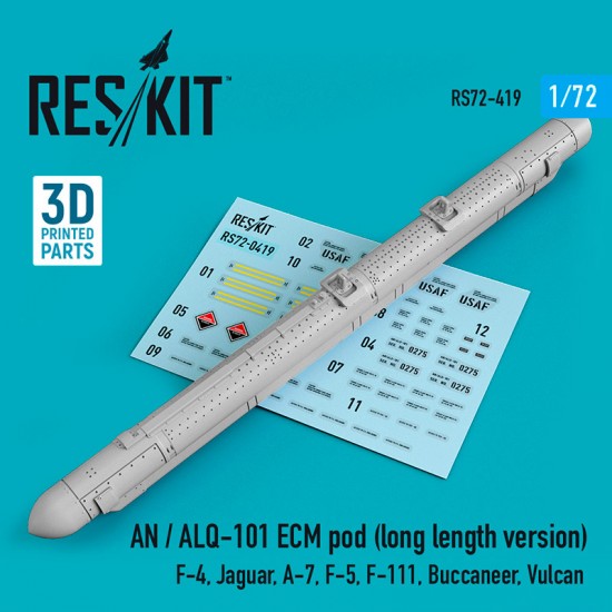 1/72 AN / ALQ-101 ECM Pod (long length version) for F-4, Jaguar, A-7, F-5, F-111