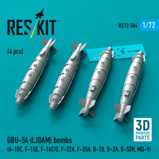 1/72 GBU-54 (LJDAM) Bombs (4pcs) for A-10C, F-15E/16C/D, F-22A/35A, B-1B/2A/52H, MQ-9