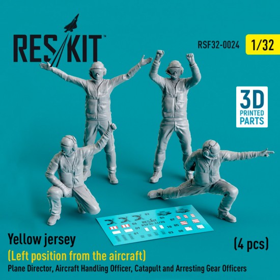 1/32 USN Carrier Air Operations 'Yellow Jersey' (Left position from aircraft) 4 Figures