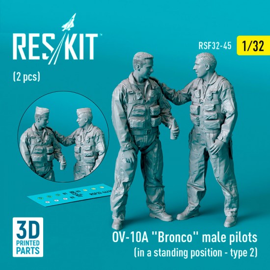 1/32 OV-10A Bronco Male Pilots In A Standing Position - Type 2 (2 figures)