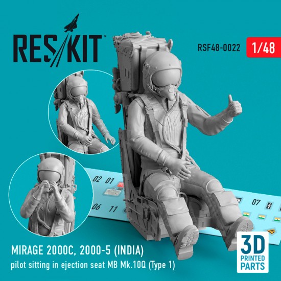 1/48 Mirage 2000C, 2000-5 (India) Pilot Sitting in Ejection Seat MB Mk.10Q (Type 1)