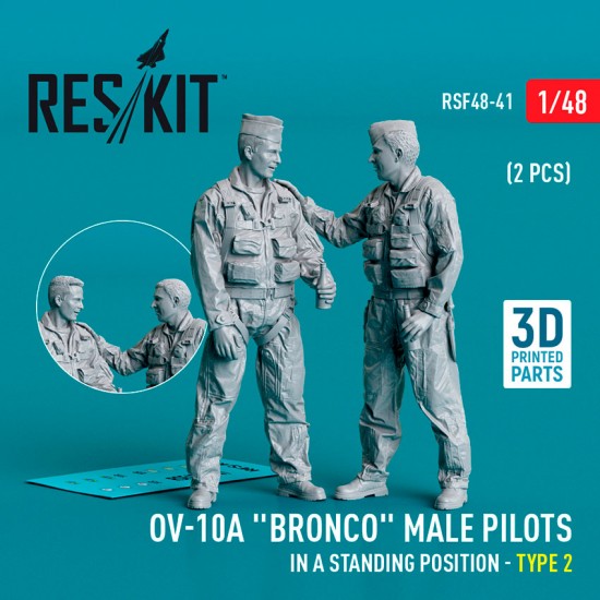 1/48 OV-10A Bronco Male Pilots In A Standing Position - Type 2 (2 figures)