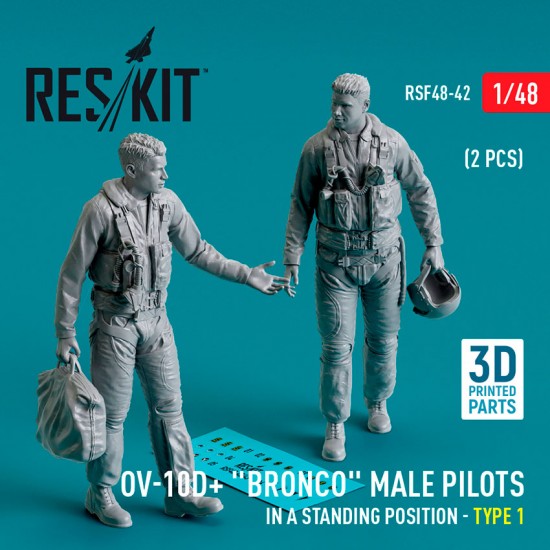 1/48 OV-10D+ Bronco Male Pilots In A Standing Position - Type 1 (2 figures)