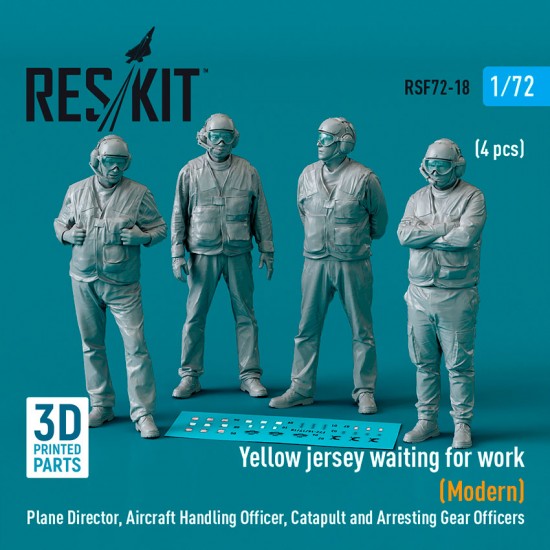 1/72 Modern Yellow Jersey Waiting for Work Plane Director (4 figures)