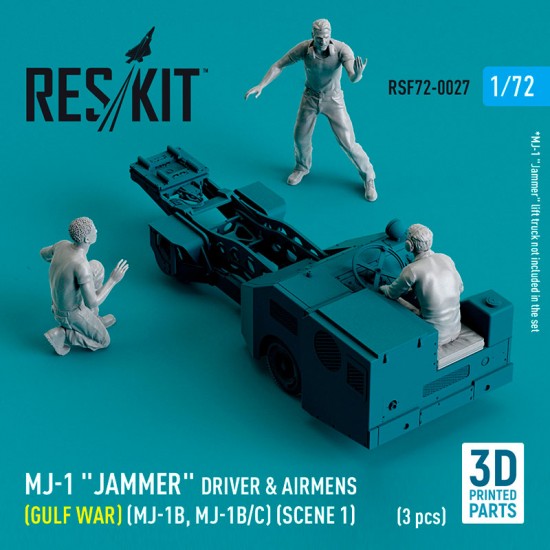 1/72 MJ-1B/C Jammer Driver & Airmens (Gulf War) Scene 1 (3pcs, 3D Printed)