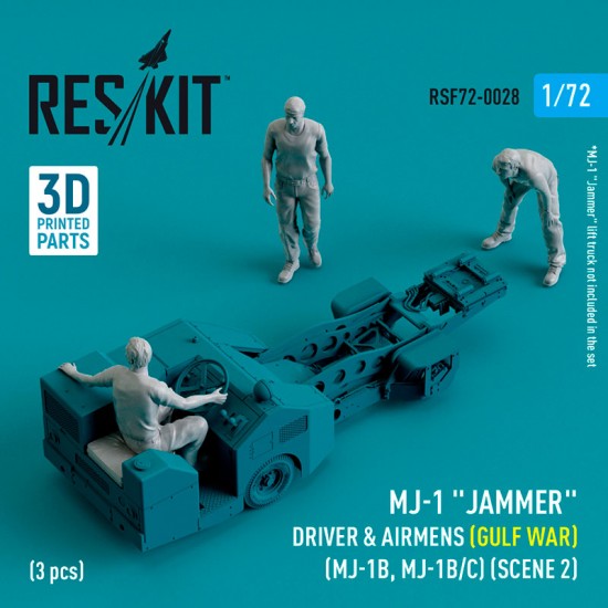 1/72 MJ-1B/C Jammer Driver & Airmens (Gulf War) Scene 2 (3pcs, 3D Printed)