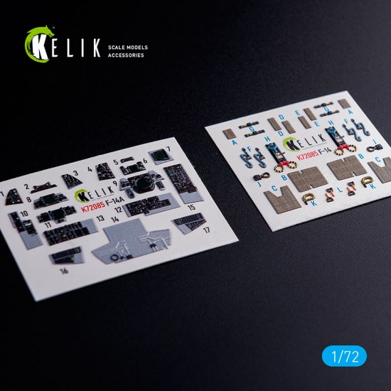 1/72 F-14A Tomcat Interior 3D Decals for Hasegawa kit