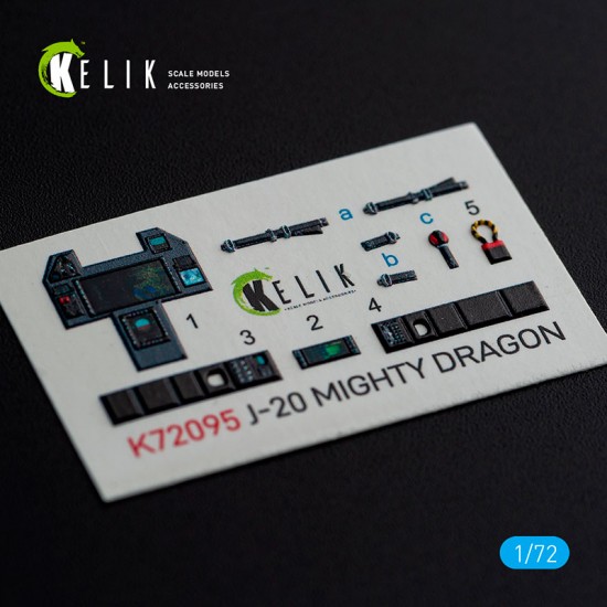 1/72 J-20 Mighty Dragon Interior 3D Decals for Dream Model kit