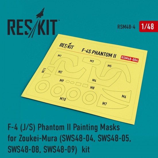 1/48 F-4 (J/S) Phantom II Painting Masks for Zoukei-Mura #SWS48-04/48-05/48-08/48-09