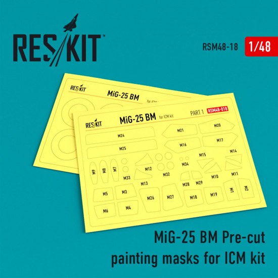 1/48 Mikoyan-Gurevich MiG-25 BM Pre-cut Paint Masking for ICM kit