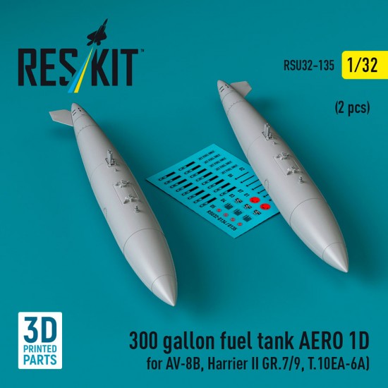 1/32 300 gallon Fuel Tank AERO 1D for AV-8B, Harrier II GR.7/9, T.10 (2pcs)