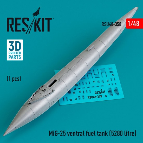 1/48 MiG-25 Ventral Fuel Tank 5280 litre (3D printed)