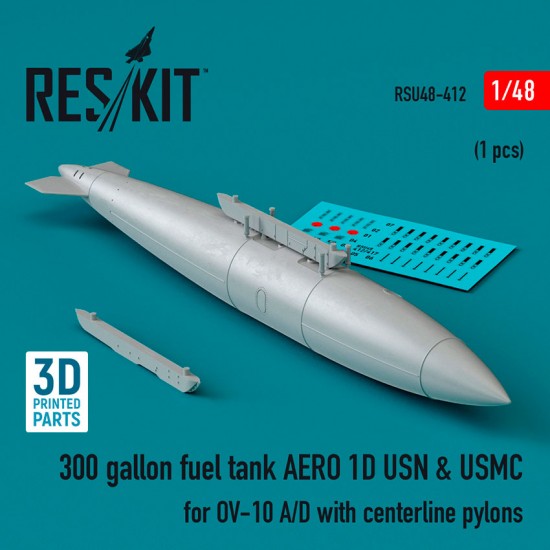 1/48 300 Gallon Fuel Tank Aero 1D USN and USMC for OV-10 A/D with Centerline Pylons (1pc)