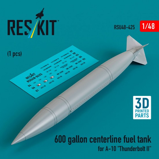 1/48 600 Gallon Centerline Fuel Tank for A-10 Thunderbolt II (1pc)