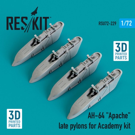 1/72 AH-64 Apache Late Pylons for Academy kit (3D Printing)