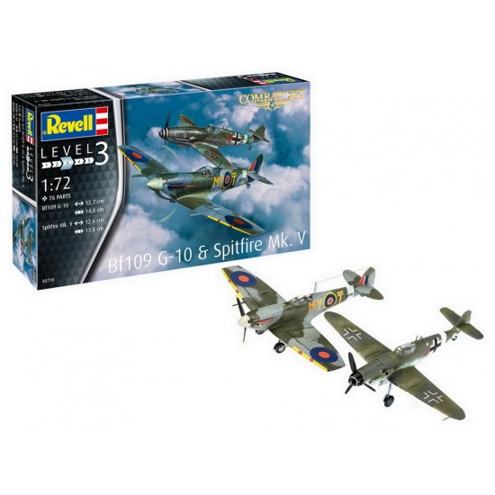 1/72 Messerschmitt Bf109G-10 & Spitfire Mk.V Combat Set