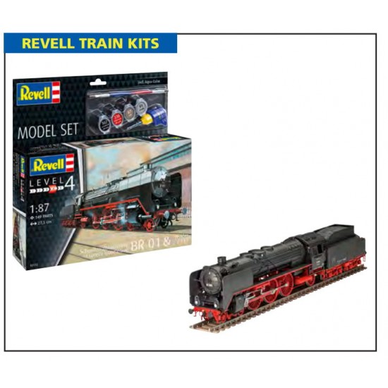 1/87 Schnellzuglokomotive BR01 and Tender 2'2'T32 Model Set (kit, glue, brush, paints)