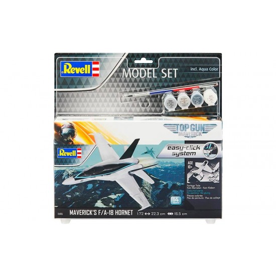 1/72 Maverick's F/A-18 Hornet Top Gun (easy-click) w/Paints, Brush, Glue