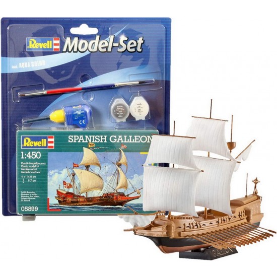 1/450 Spanish Galleon Gift Model Set (kit, paints, cement & brush)