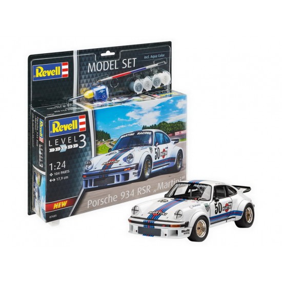 1/24 Porsche 934 RSR Martini w/Paints, Brush, Glue