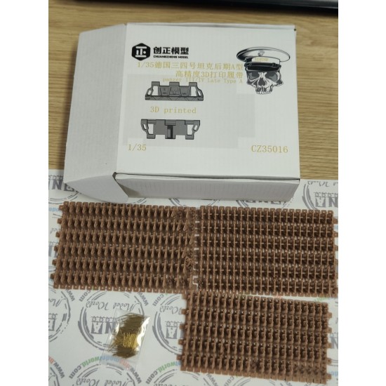 1/35 German Panzer III/IV Late Type 3D-Printed Tracks with Copper Pins