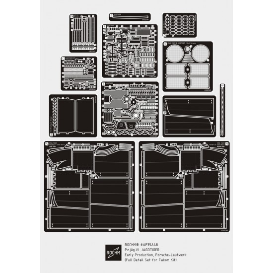 1/35 PzJaG.VI Jagdtiger Early Porsche-Laufwerk Full Detail Set for Takom Kit