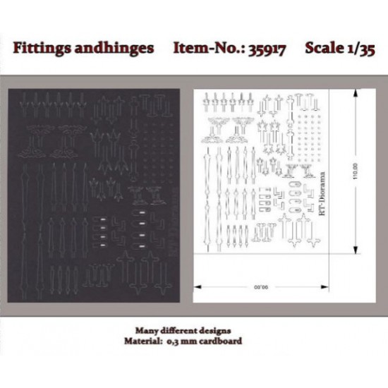 1/35 Lasercut: Fittings and Hinges for Doors