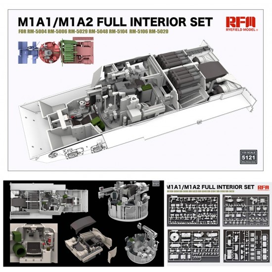 1/35 M1A1/M1A2 Abrams Tank Interior Detail Set for Rye Field Model