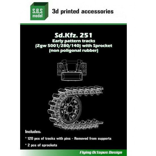 1/35 SdKfz.251 Early Pattern Tracks & Sprocket (non poligonal)