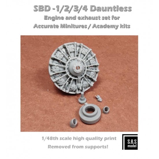 1/48 SBD-1/2/3/4 Dauntless Engine and Exhaust set for Academy/Accurate Miniatures