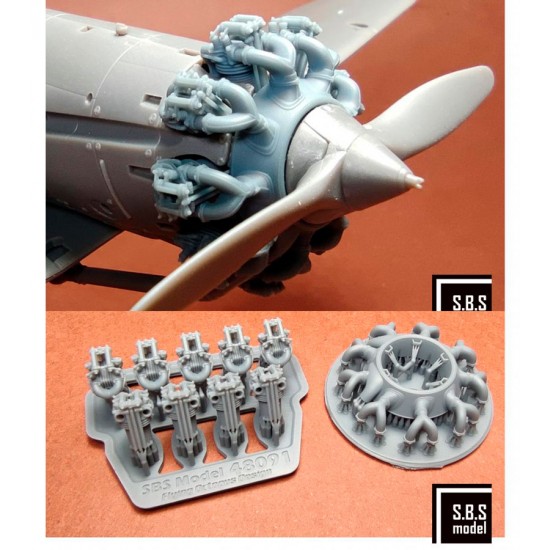 1/48 Bristol Bulldog Engine Upgrade set for Airfix kit (without rocker covers)