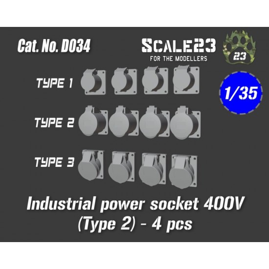 1/35 Industrial Power Socket 400V Type 2 (4pcs)